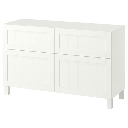 BESTÅ Комб для хран с дверц/ящ - пипмакаре белый/Stubbarp белый 120x42x74 см