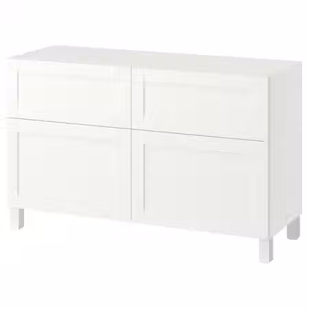 BESTÅ Комб для хран с дверц/ящ - пипмакаре белый/Stubbarp белый 120x42x74 см