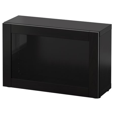 Стеллаж со стеклянной дверью БЕСТО, Синдвик черно-коричневый (60x20x38 см)