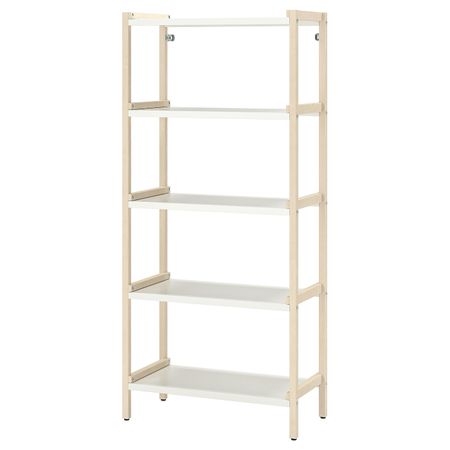 Открытый стеллаж, осина/белый 70x34x154 см IKEA EKENABBEN ЭКЕНАББЕН 304.878.15