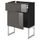 Напольный шкаф с ящиком, дверью МЕТОД / МАКСИМЕРА, черный, Рингульт серый