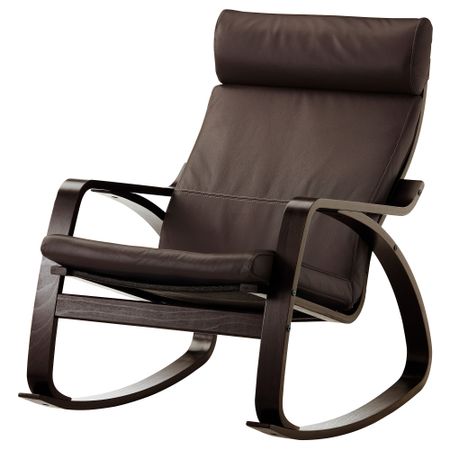 Кресло-качалка, черно-коричневый, Glose темно-коричневый IKEA POÄNG ПОЭНГ 094.293.23