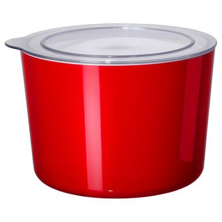Емкость с крышкой ЛЬЮСТ, красный, прозрачный (3.9 л)