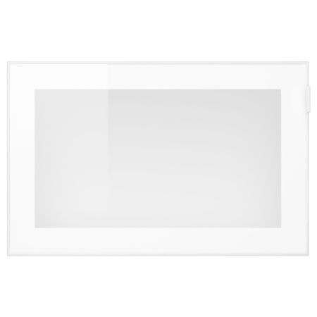 Стеклянная дверь ГЛАССВИК, белый, прозрачное стекло (60x38 см)