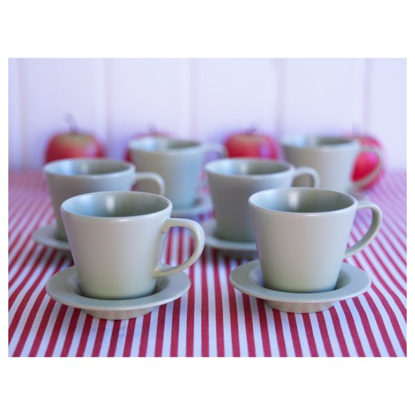 Чашка кофейная с блюдцем ДИНЕРА, бежевый (18 сл) - схема-чертеж с размерами