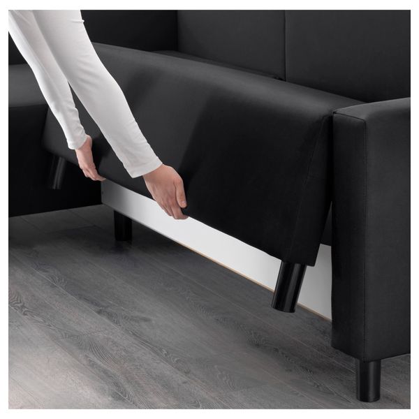 Диван-кровать с козеткой ЛУГНВИК, Гранон черный - фото 3