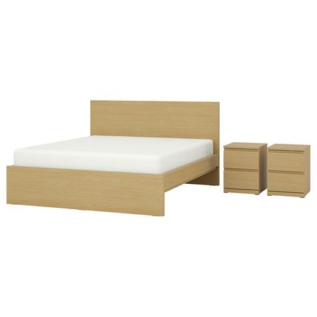 STORKLINTA Комплект мебели д/спальни, 3 предм. - под дуб 160x200 см