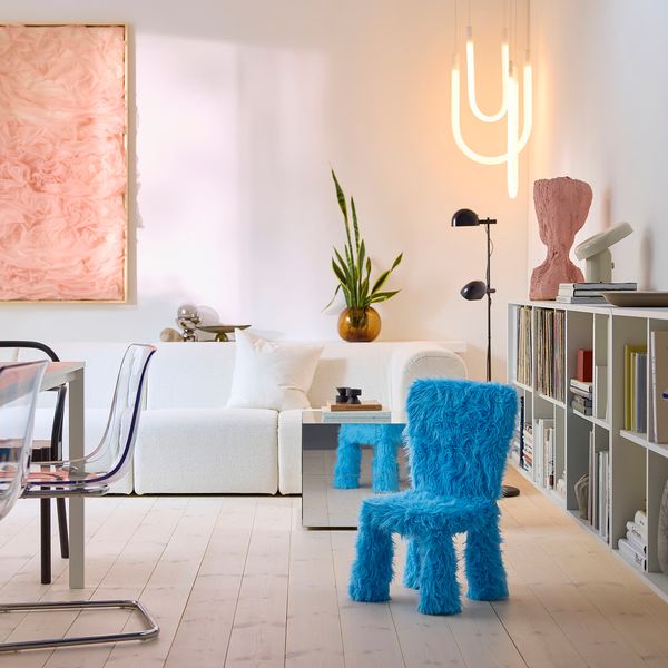 GREJSIMOJS Чехол на детский стул - искусственный мех/синий - схема-чертеж с размерами