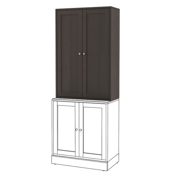 Шкаф, темно-коричневый 81x35x123 см IKEA HAVSTA ХАВСТА 403.910.49 - фото 2