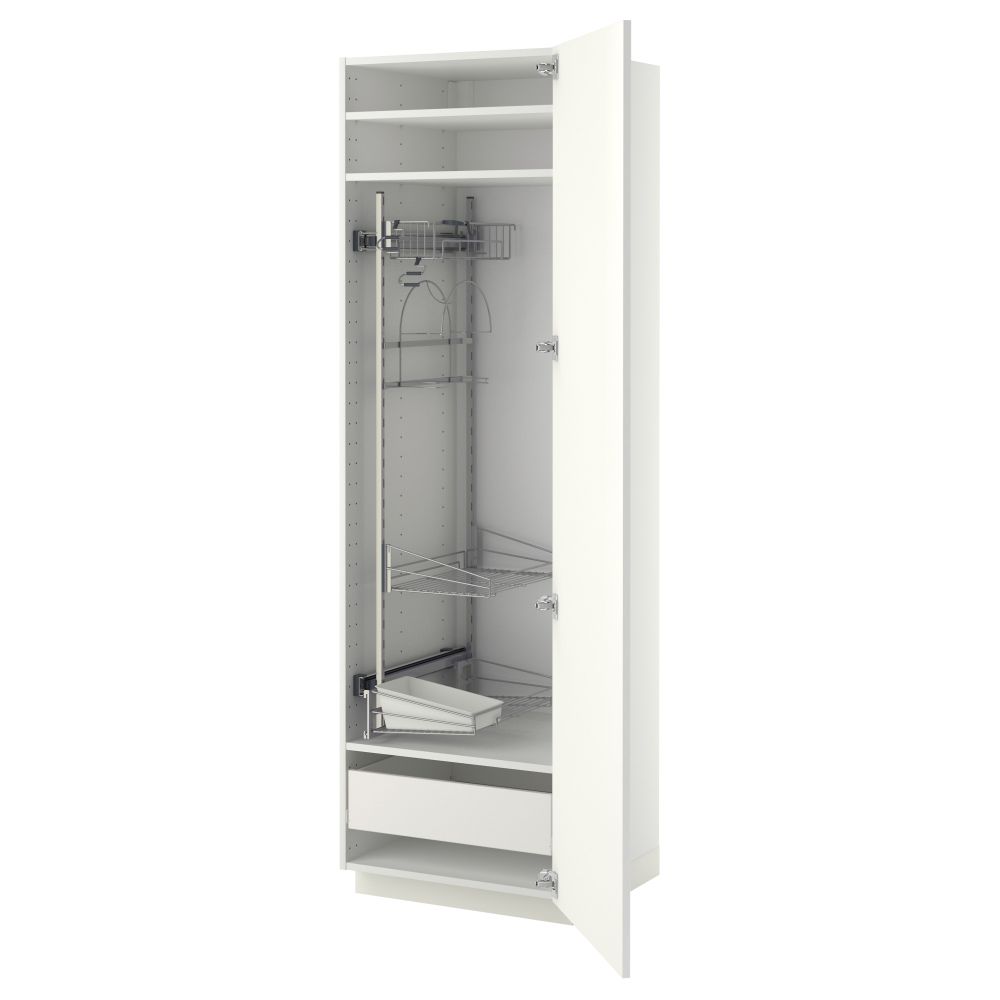 Высокий шкаф с отделением для аксессуаров, для уборки МЕТОД / ФОРВАРА, белый, Рингульт белый - фото 1