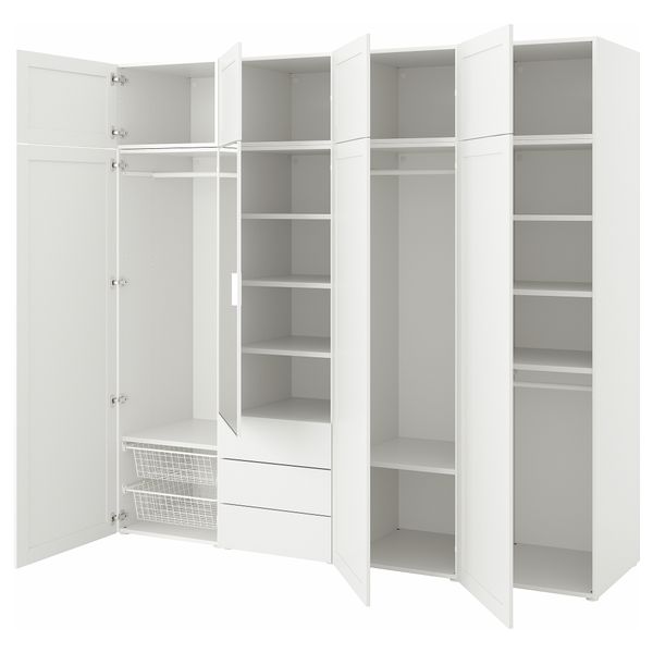 Гардероб, 8 дверей + 3 ящика, 240x57x221 cm IKEA PLATSA ПЛАТСАA ПЛАТСА 394.248.71 - фото 1