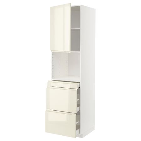 Высокий шкаф для СВЧ, дверца,3ящика, 60x60x220 cm IKEA METOD МЕТОД, MAXIMERA МАКСИМЕРА 094.685.12