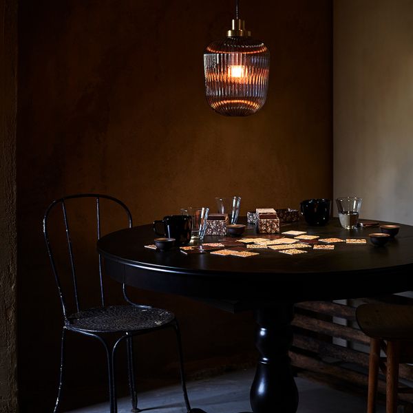 Подвесной светильник, латунь/серое прозрачное стекло 22 см IKEA SOLKLINT СОЛКЛИНТ 304.641.02 - фото 4