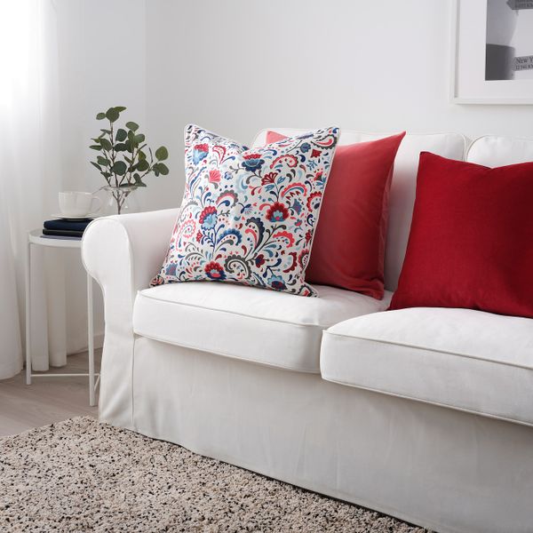 Чехол на подушку, белый/разноцветный 50x50 см IKEA КРАТТЕН 704.474.22 - схема-чертеж с размерами