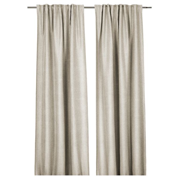 Затемняющие гардины, 2 шт., естественный 145x300 см IKEA INGIMUNDA ИНГИМУНДА 104.803.96 - фото 1