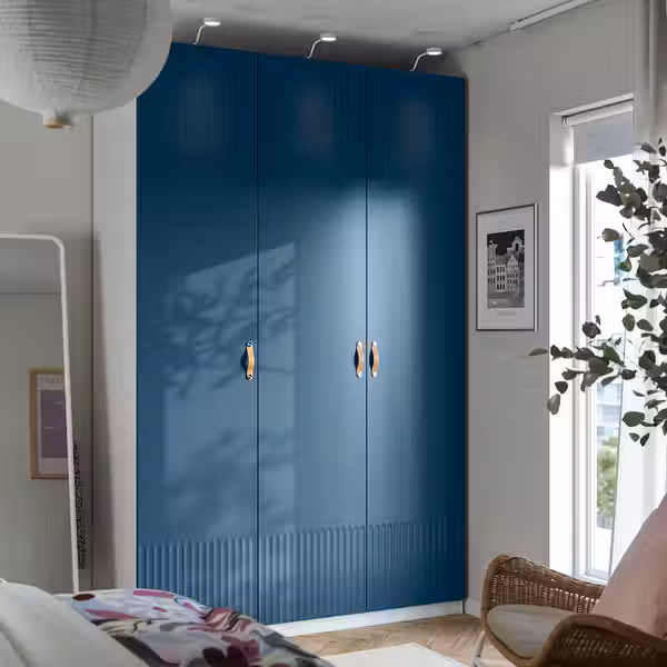 PAX / FYRUDDEN Гардероб, комбинация - белый/синий 150x60x236 см - фото 2