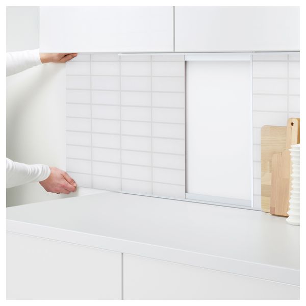 Настенная панель ФАСТБУ, двусторонний красный, под плитку белый (60x50 см) - фото 2