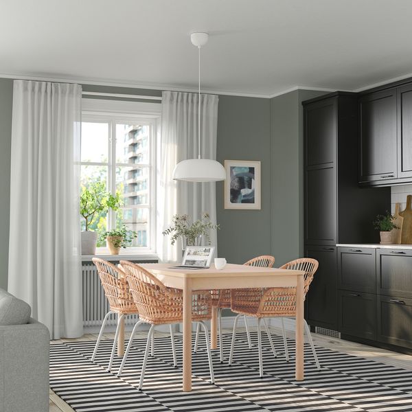 Стол и 4 стула, береза, ротанг белый, 155, 210 см IKEA RÖNNINGE РЁННИНГЕ, NILSOVE 194.290.92 - фото 3