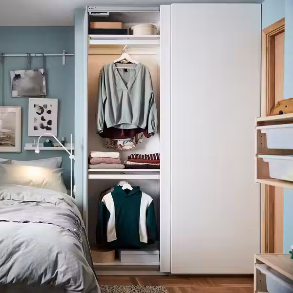 PAX 2 каркаса гардеробов - белый 200x35x236 см - фото 2