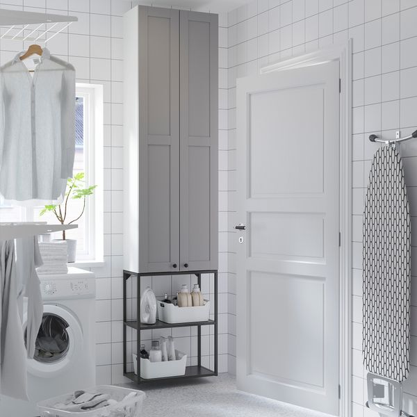 Комбинация для хранения, антрацит, серый каркас, 60x32x255 см IKEA BEGIVENHET БЕГИВЕНХЕТ 793.314.17 - фото 4