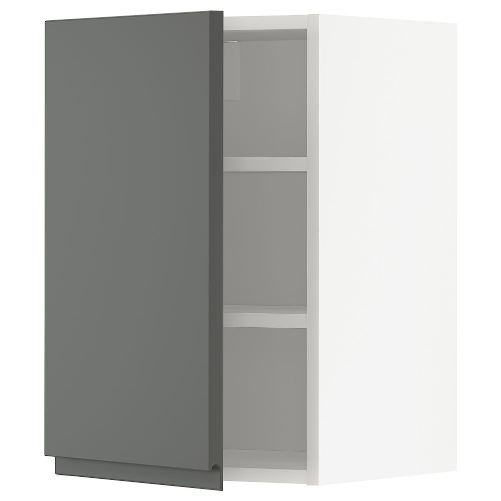 Навесной шкаф с полками, белый, Voxtorp темно-серый, 40x60 см IKEA METOD МЕТОД 894.566.66 - фото 1