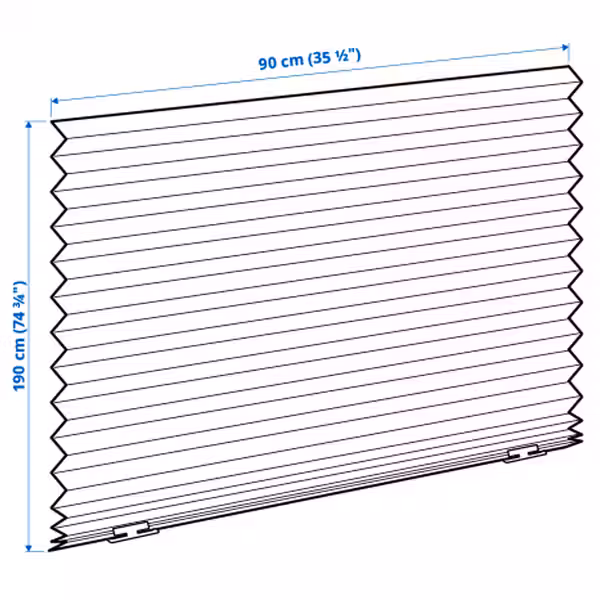 SCHOTTIS Жалюзи - белый 90x190 см - схема-чертеж с размерами