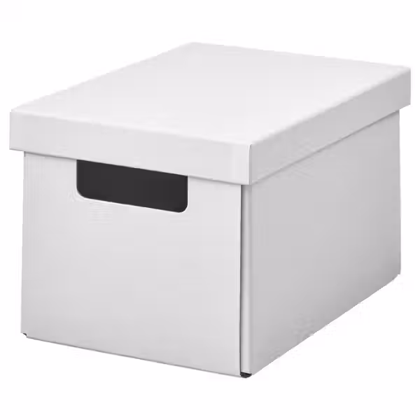 FJÄDERHARV ФЬЕДЕРХАРВ Коробка с крышкой - белый 18x25x16 см - фото 1