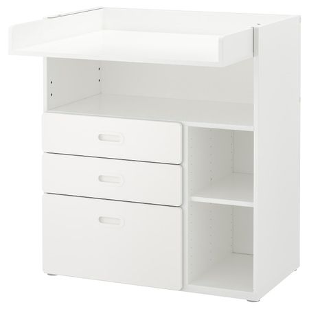 Пеленальный стол с ящиками, белый/белый 90x79x102 см IKEA STUVA СТУВА / FRITIDS ФРИТИДС 192.531.58