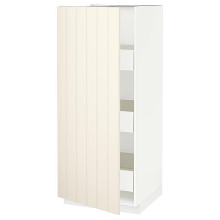 Высокий шкаф с ящиками, белый/Хитарп белый с оттенком 60x60x140 см IKEA МЕТОД / ФОРВАРА 693.660.87