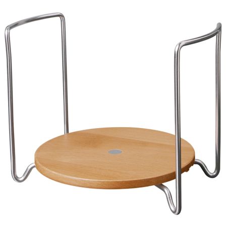 Держатель для тарелок ВАРЬЕРА, светлый бук, нержавеющ сталь (12-19 см)