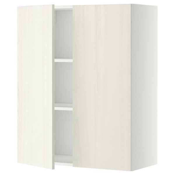 Навесной шкаф с полками, 2 дверцы МЕТОД, белый, Росдаль белый - схема-чертеж с размерами