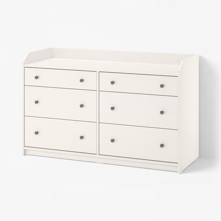 HAUGA Комод с 6 ящиками - белый 138x46x84 см