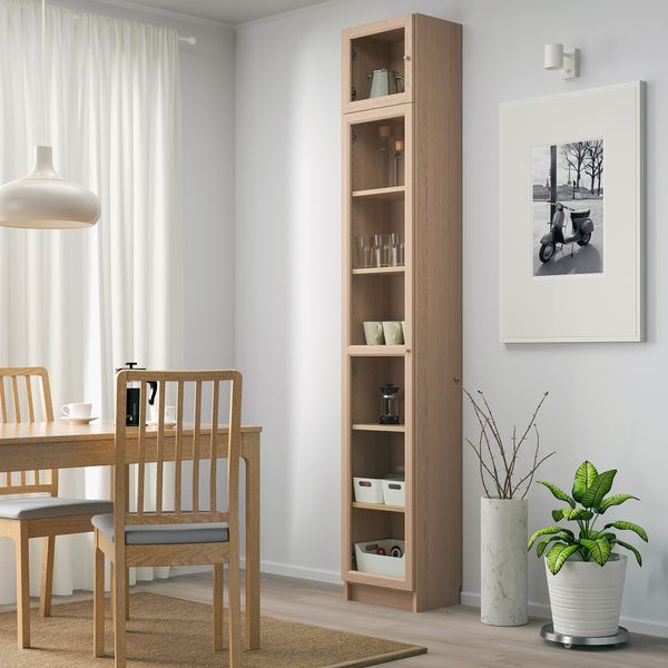 Шкаф книжный со стеклянной дверью, 40x30x237 cm IKEA BILLY БИЛЛИ, OXBERG ОКСБЕРГ 392.874.40 - фото 3