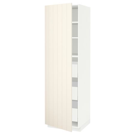 Высокий шкаф с ящиками, белый/Хитарп белый с оттенком 60x60x200 см IKEA METOD МЕТОД / MAXIMERA МАКСИМЕРА 793.738.60