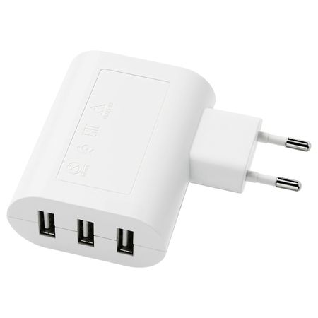 Зарядное устройство, 3 USB-порта, белый IKEA KOPPLA КОПЛА 804.150.34