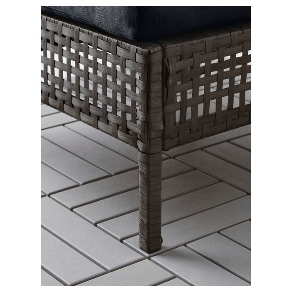 2-местный диван, садовый КУНГСХОЛЬМЕН / КУНГСЭ, черно-коричневый (142x80x73 см) - фото 3