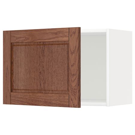 Шкаф навесной МЕТОД, белый, Филипстад коричневый
