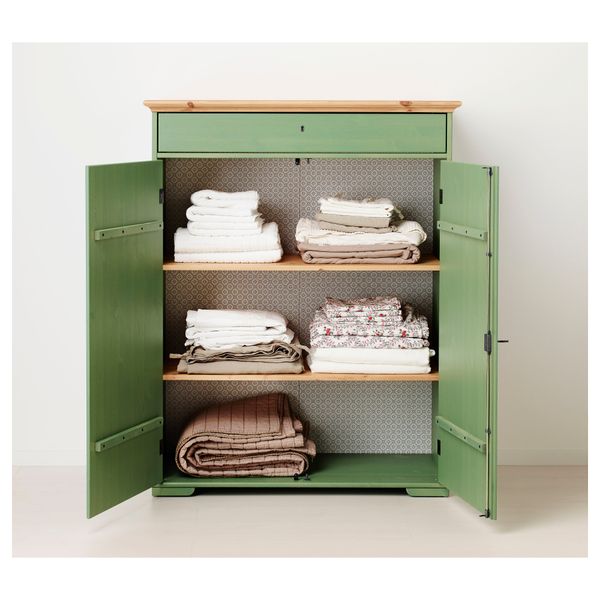 Шкаф для белья ГУРДАЛЬ, зеленый (109x50x137 см) - фото 2