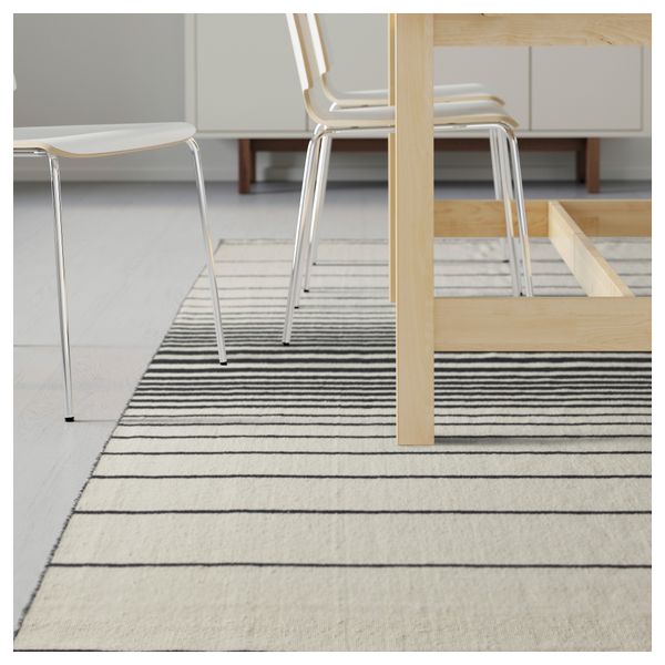 Ковер, безворсовый РИСТИНГЕ, ручная работа белый с оттенком белый с оттенком, черный (200x300 см) - фото 3