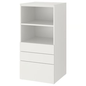 SMÅSTAD / PLATSA Стеллаж - белый белый/с 3 ящиками 60x57x123 см