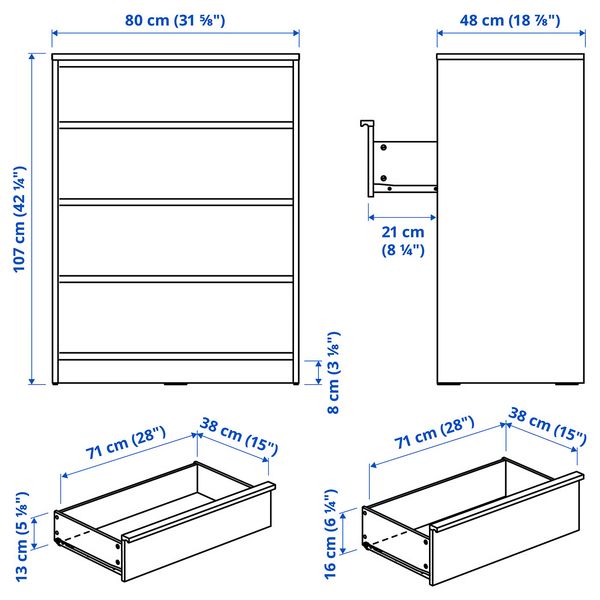 IKEA, дополнительный ракурс - схема-чертеж с размерами