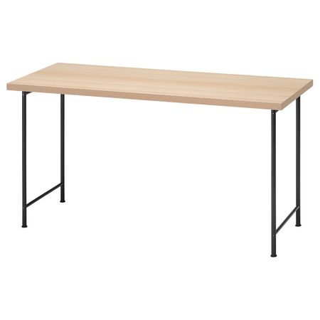 LAGKAPTEN / SPÄND Письменный стол - под беленый дуб/чёрный 140x60 см