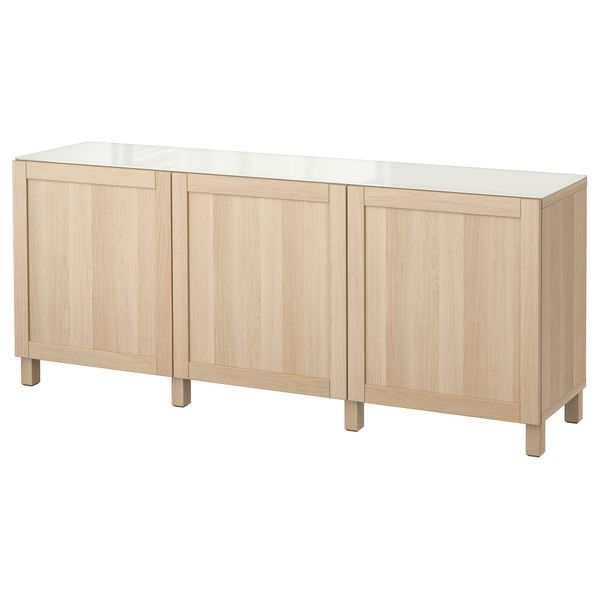 Комбинация для хранения с дверцами БЕСТО, Ханвикен под беленый дуб (180x40x74 см) - фото 1