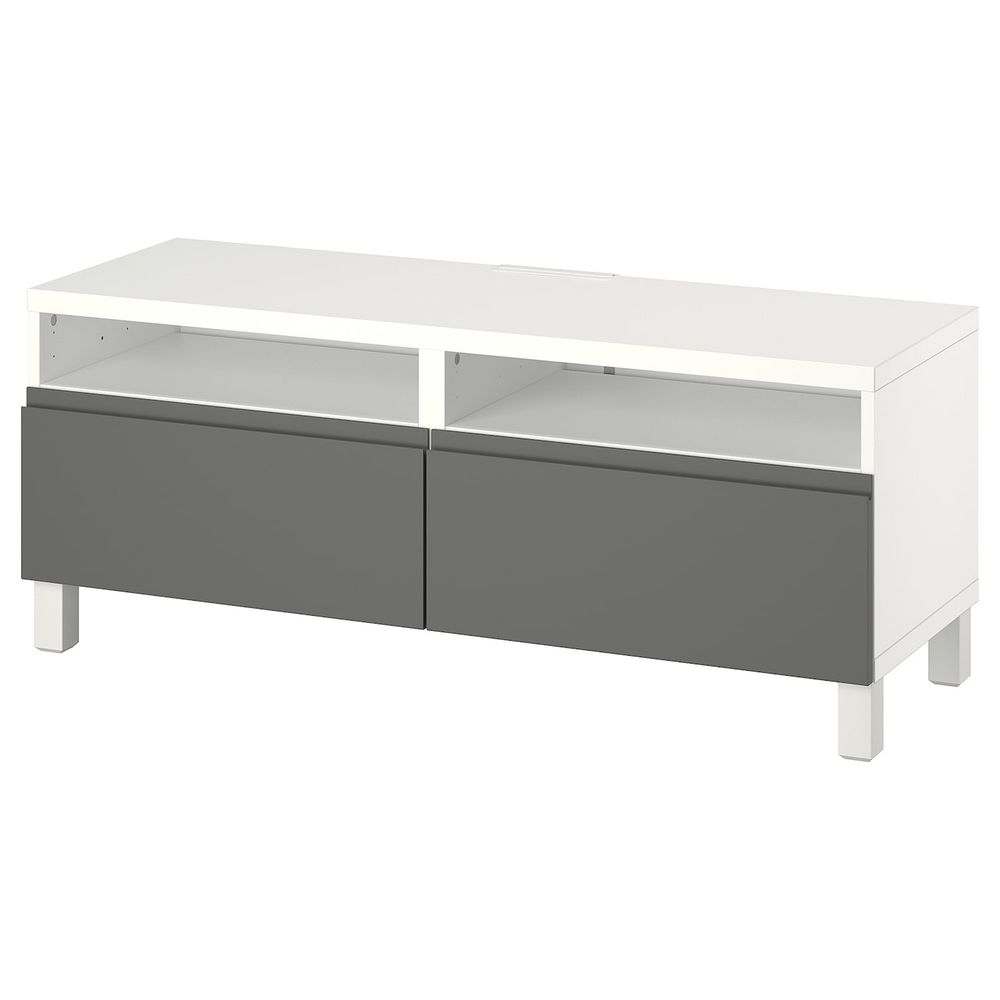 Тумба под ТВ, с ящиками, белый/ВЭСТЕРВИК/СТУБ темно-серый 120x42x48 см IKEA BESTÅ БЕСТО 894.323.50 - фото 1