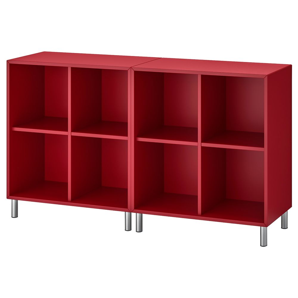 Комбинация шкафов с ножками, красный 140x35x80 см IKEA ЭКЕТ 792.864.86 - фото 1