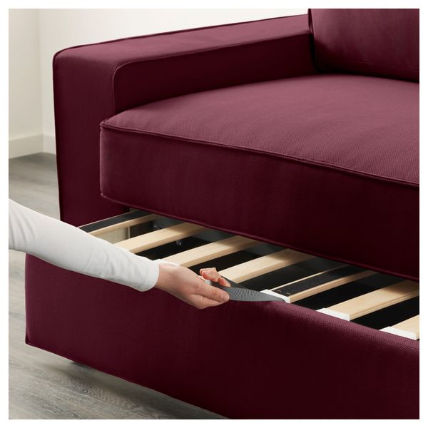 Диван-кровать 2-местная ВИЛАСУНД, Дансбу красно-сиреневый - фото 3