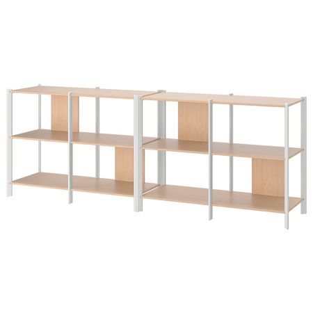 JÄTTESTA ЭТТЕСТА Комбинация д/хранения - белый/светлый бамбук 240x40x85 см