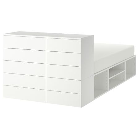 Каркас кровати с 10 ящиками, белый, Fonnes, 140x244x103 см IKEA PLATSA ПЛАТСАA ПЛАТСА 893.029.14