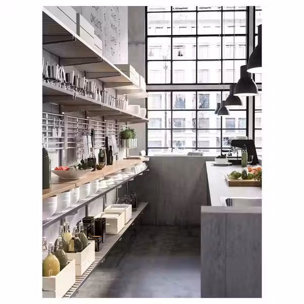 KUNGSFORS Накладная шина/полка/решетка - нержавеющ сталь/ясень - фото 2