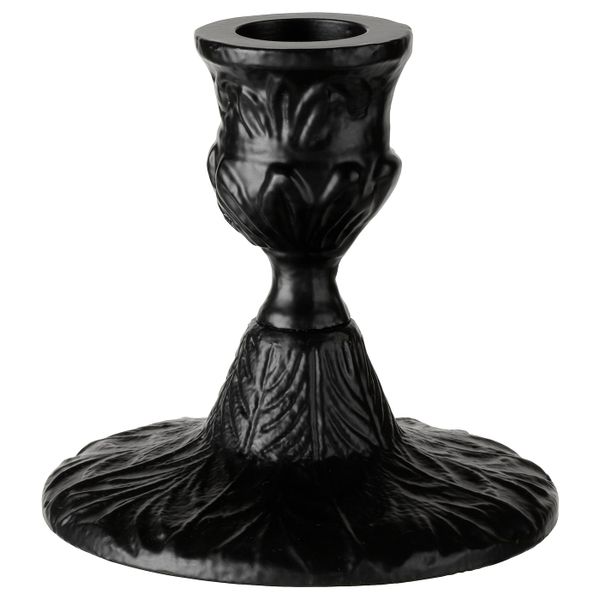 Подсвечник, черный 8.5 см IKEA EFTERSKÖRD ЭФТЕРСКЁРД 705.035.40 - фото 1